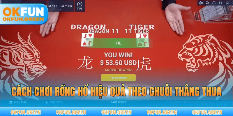 Cách chơi rồng hổ hiệu quả theo chuỗi thắng thua